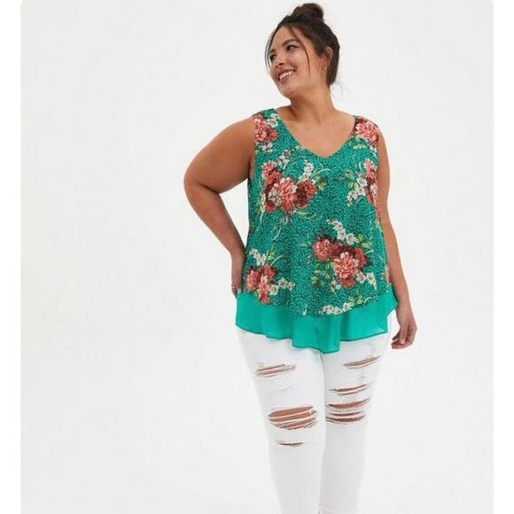 Floral Green Sleeveless Top - Picture 10 of 10